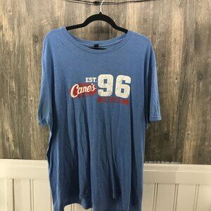 Raising Cane's blu crew member t-shirt size 2XL
